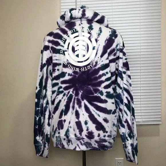 Element Seal BP TD Hoodie Men’s Sz L Tie Dye Multicolor Kangaroo Pocket Pullover - Picture 13 of 16